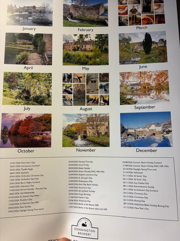 Donnington Brewery Calendar 2026